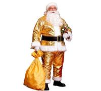 Father Christmas Outfit for Women - Gold Christmas Fancy Dress | Why it works: Step into the party in this Gold santa costume. A crowd-pleasing pick for Secret Santa and cosplay.
