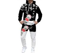Father Christmas Outfit,Modern Ensemble Suiting For Everyday Casual And Ready Trousers Create A Tailored Fit For Confident Dashing (Black, XXXXL)