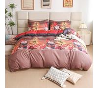 Father Christmas Royal Santa Claus Merry Santa Xmas Duvet Quilt Cover & Pillowcase Bedding Set Multi-Colour Snowman Presents Set Ultra Soft Easy Care, Modern Design (Double, Christmas Gold)