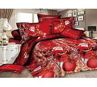 Father Christmas Royal Santa Claus Merry Santa Xmas Duvet Quilt Cover Pillowcase Bedding Set Multi-Colour Snowman Presents Set Ultra Soft Easy Care Modern Design (Royal Santa, King 230x220cm)