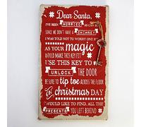Father Christmas Santa Magic Front Door Key No Chimney Decoration Sign