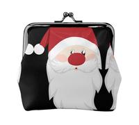 Father Christmas Women's Leather Kiss Lock Pouch â€“ Stylish Small Zipper-Free Wallet for Coins, Cards, Makeup & Essentials â€“ Compact & Lightweight Design for Daily Use, Travel & Gifting