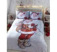 Father Christmas Xmas Quilt Duvet Cover Bedding Bed Set Santa Claus, Double
