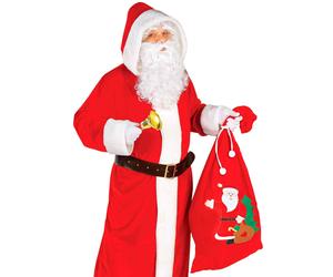 Father Christmas Xmas Santa Present Drawstring Sack Jute Velvet Felt Stocking