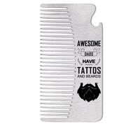 Father Dad Birthday Christmas Gifts for Daddy Papa I Love You Gifts for Men Dad Beard Comb for Adults Husband Hubby Adults Bottle Opener for Dad Fathers Awesome Dads Have Tattos and Beards Comb
