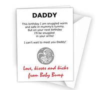 Father Daddy Dad 1st Birthday Card Pregnant to Be Love from Baby Bump Poem 0502