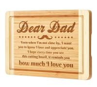 Father Day Birthday Gift for Dad from Daughter Son,Bamboo Personalized Cutting Board for New Bonus Dad, Stepdad, Daddy, Best Dad Ever Gift, Unique Grilling Gift for Dad Who Want Nothing, Father in Law