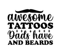 Father Day Engraving Decals 40x50.4cm Tattoo Culture Black