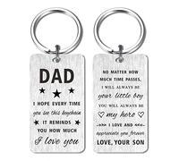 Father Day Gifts for Dad Son - Dad Birthday Keyring from Son - Gift for Dads Wedding Day Easter from Sons