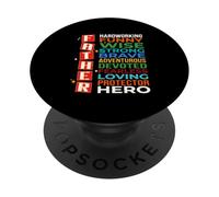 Father Defenition Hardworking Funny Wise Strong Father's Day PopSockets Adhesive PopGrip