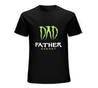 Father Energy Monster Happy Father's Day Unisex T-Shirts Graphic Print Mens Black Tee Shirt L