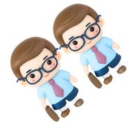Father Figurine Cupcake Toppers 2pcs for Father's Day Cake Decorations