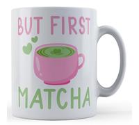 Father Fox - But First Matcha Mug, Funny Matcha Gift for Her, Girlfriend Birthday Present, Valentine's Wife Mug, Best Friend, Secret Santa Colleague Office, Ceramic, 11fl.oz.