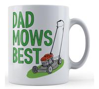 Father Fox - Dad Mows Best Funny Gift Mug for Gardening Dad Father’s Day, Birthday, Ceramic, 11fl.oz.