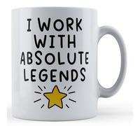 Father Fox - Funny Colleague Mug, Work with Absolute Legends - Sarcastic Office Coworker Birthday Gift for Boss, Manager, Staff Appreciation Coffee Cup, Ceramic, 11fl.oz.