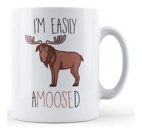 Father Fox - Moose Pun, Easily Amused I'm Easily Amoosed - Funny Gift Mug, Ceramic, 11fl.oz.