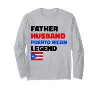 Father Husband Puerto Rican Legend Proud Dad Rico Flag PR Long Sleeve T-Shirt