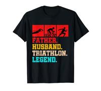 Father Husband Triathlon Legend Run Swim Bike Triathlete T-Shirt