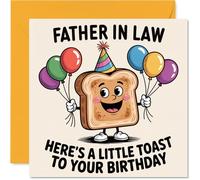 Father in Law Birthday Card - A Little Toast To You - Happy Birthday Card for Father in Law from Son Daughter, 145mm A Little Toast To You Bday Greeting Cards