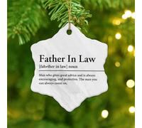 Father In Law Noun Definition Christmas Ornaments Linguistics Quote Phrase Round Christmas Tree Ornament Ceramic Hanging Words with Definition Christmas Bauble for Holiday Decoration
