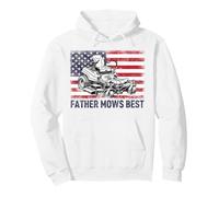 Father Mows Best American Flag Lawn Mower Dad Pullover Hoodie