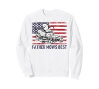 Father Mows Best American Flag Lawn Mower Dad Sweatshirt