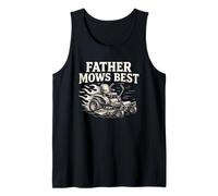 Father Mows Best Zero-Turn Mower, Funny Dad Lawn Mowing Tank Top
