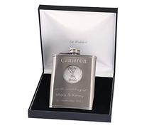 Father of The Bride Feature Engraved 6oz Stainless Steel Hip Flask in a Gift Box