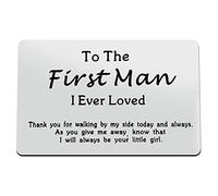 Father of The Bride Gift, Gift for Dad on Wedding, to My First Man I Ever Loved Engraved Wallet Insert Card, Wedding Day Gift for Dad from Daughter, Dad of The Bride Gift for Wedding Keepsake for Dad
