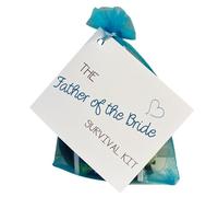 Father of the Bride Gift Kit - Sentimental Wedding Day or Bridal Shower Gift in Blue Organza Bag - Heartfelt Keepsake with Linen Message Card