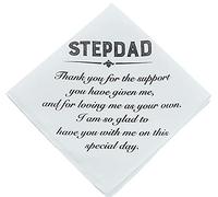 Father Of The Bride Handkerchief Gifts Wedding Gift From Daughter, White Handkerchiefs For Bridal's Father, To My Step Dad, 12''*12''