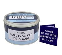 Father of the Bride Survival Kit in a Can - Funny Wedding Day Gift - Novelty Keepsake for Dad - Unique Gift Set Box from Bride - Fun Present for Father of the Bride (Blue/Navy)