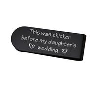 Father of The Bride Wedding Gifts from Bride, Engraved Money Clip for Men Dad Daddy Father of Bride Wedding Day Gift for Men Dad Father in Law Stainless Steel Cash Clip for Money Clips for Cash