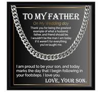 Father of the Groom Gift from Son - Dad Gifts from Son Keepsake Necklace - Wedding Present for Dad - Sentimental Wedding Gift for Father