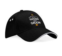 Father of The Groom Gift Hat Baseball Cap for Wedding Day Keepsake for Men Stag Do Party to be Gift Idea Accessories Favours Present (UK, Alpha, One Size, Black/Grey Trim)