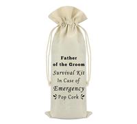 Father of The Groom Gift Wine Bag Wedding Gifts for Dad from Son Father of The Groom Gifts from Bride Engagement Party Bridal Shower Gifts Wine Bottle Cover Bag Party Decorative Wine Bags