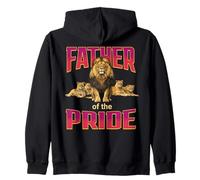 Father of the Pride Lion Dad s Wildlife Animal Lover Zip Hoodie