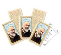 Father Pio Prayer Card - The Lord's Prayer - 5 Laminated Double Sided Padre Pio Holy Card for Daily Prayers - Padre Pio Healing Prayer Card, Patron Saint of Stress Relief Themed Set, 6 Items