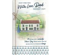 Father’s Day Card for Dad - 9x6 Inch Premium Greeting Card - Rustic Countryside Design - Heartfelt Message “With Love, Dad” - From Son or Daughter - Happy Father’s Day Gift Card
