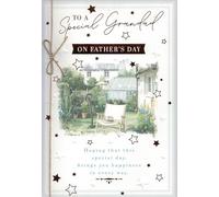 Father’s Day Card for Grandad - Luxury 10x7 Inch Greeting Card with Envelope - Special Grandad Fathers Day Card - Traditional Garden Design - Heartfelt Message Card for Grandpa