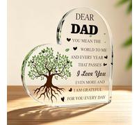Father’s Day Gift, Acrylic Heart-Shaped Dad’s Keepsake Plaque - A creative birthday gift from your children, reminding Dad that I love you forever; the perfect birthday and Father’s Day gift for Dad