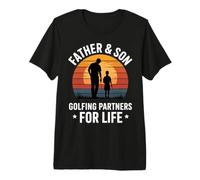Father Son Golfing Partners for Life Vintage Sunset Premium T-Shirt