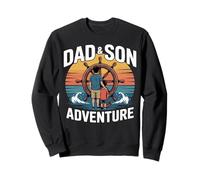 Father Son Sailing Adventure Retro Sunset Nautical Ship Sweatshirt