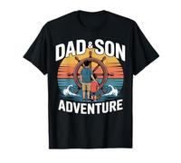 Father Son Sailing Adventure Retro Sunset Nautical Ship T-Shirt
