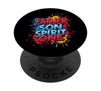 Father Son Spirit One Christian Family Faith Unity Splatter PopSockets Adhesive PopGrip