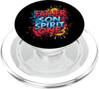 Father Son Spirit One Christian Family Faith Unity Splatter PopSockets PopGrip for MagSafe