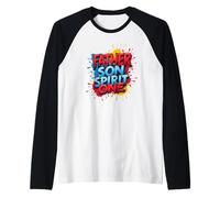 Father Son Spirit One Christian Family Faith Unity Splatter Raglan Baseball Tee