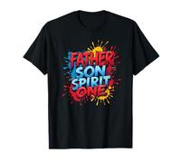 Father Son Spirit One Christian Family Faith Unity Splatter T-Shirt