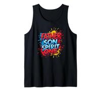Father Son Spirit One Christian Family Faith Unity Splatter Tank Top