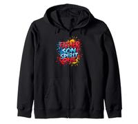 Father Son Spirit One Christian Family Faith Unity Splatter Zip Hoodie